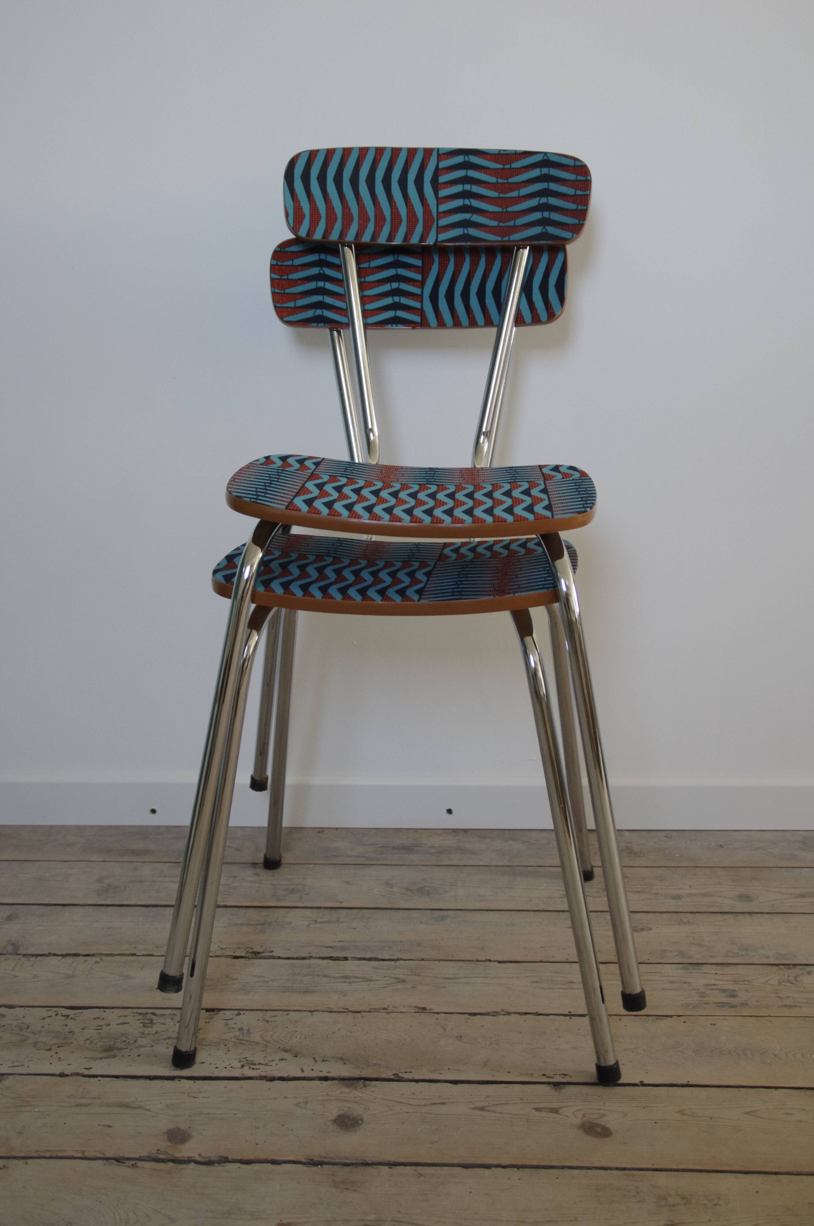Paire de chaises en tissu