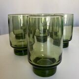 Set de 8 verres gobelets 1960 en verre vert