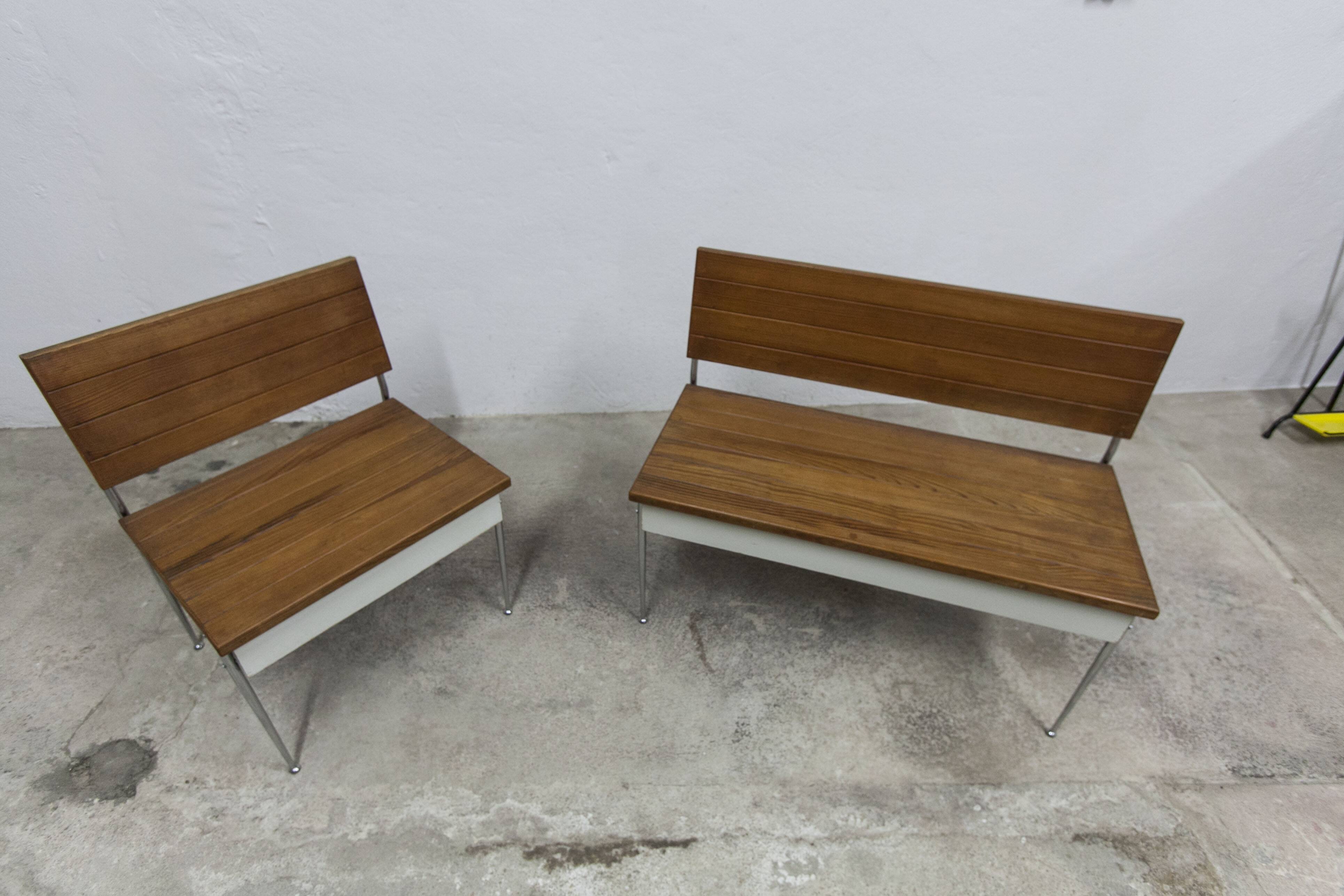 1970 wooden kitchen corner bench set