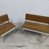 1970 wooden kitchen corner bench set