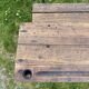 Old school desk in wood and cast iron