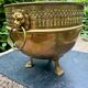 Brass lion jardinière Art Nouveau