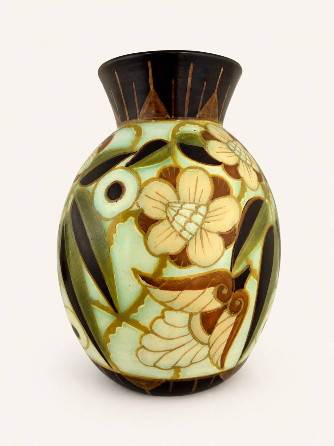 Art Deco vase by Charles Catteau for Boch Frères Keramis, decor D.1847,