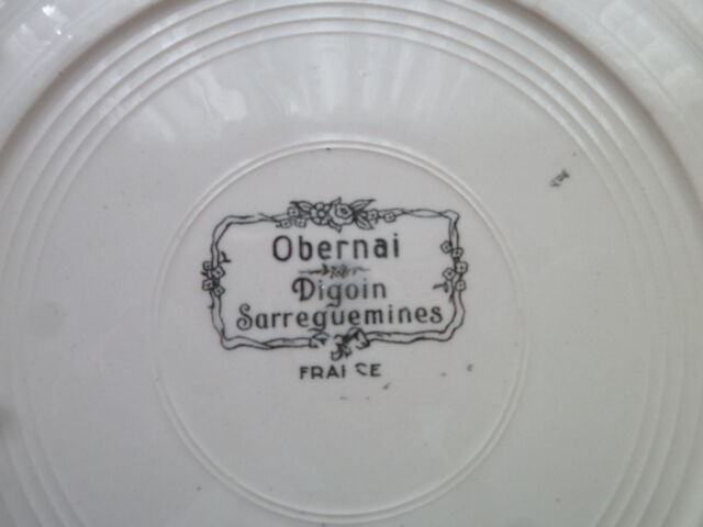 Set of 6 plates Digoin Sarreguemines Model Obernai Diameter 23 cm
