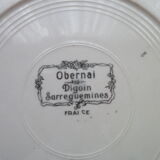 Set of 6 plates Digoin Sarreguemines Model Obernai Diameter 23 cm