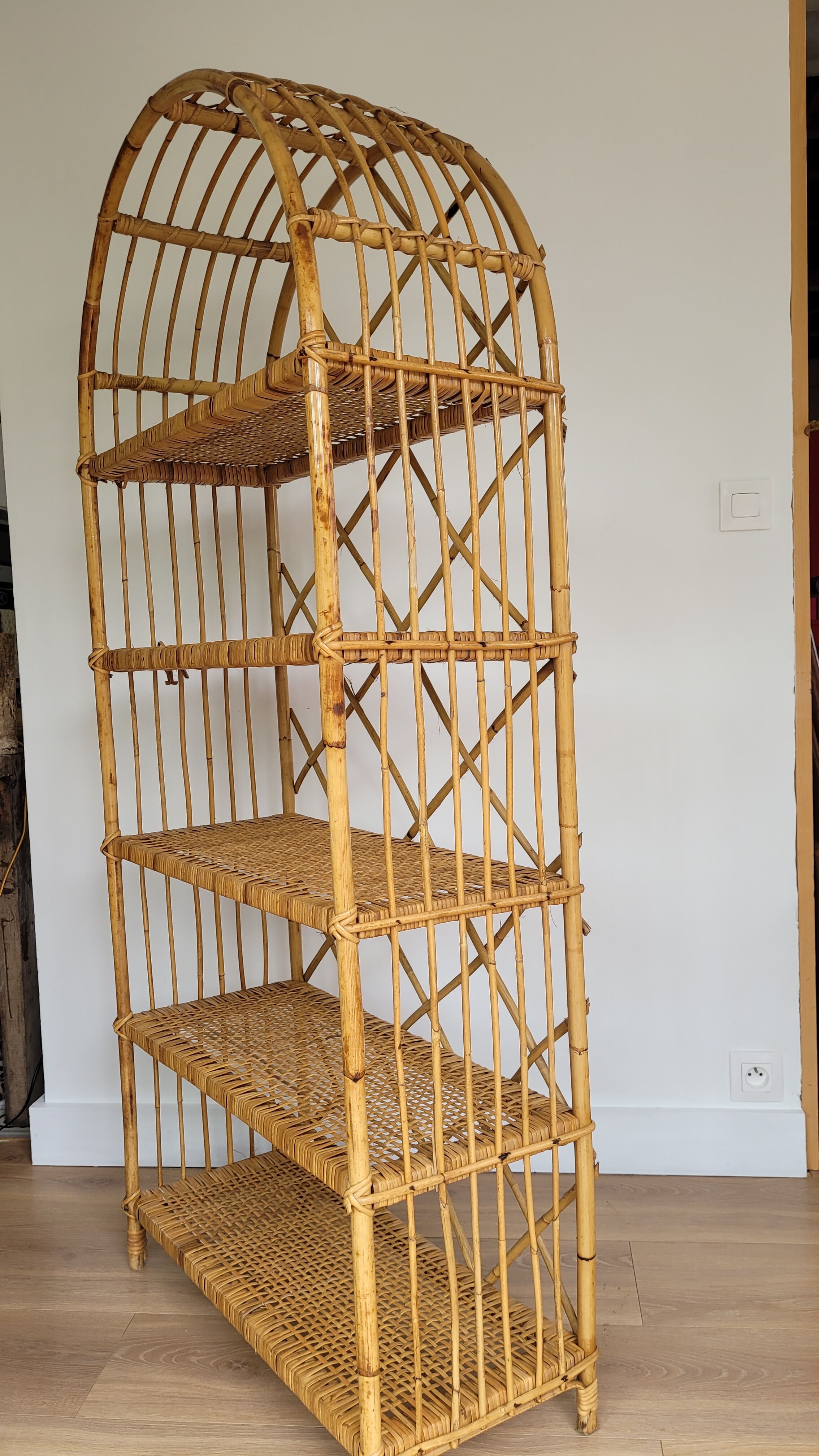 Rattan shelves