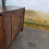 Low Norman sideboard carved in 19th century oak