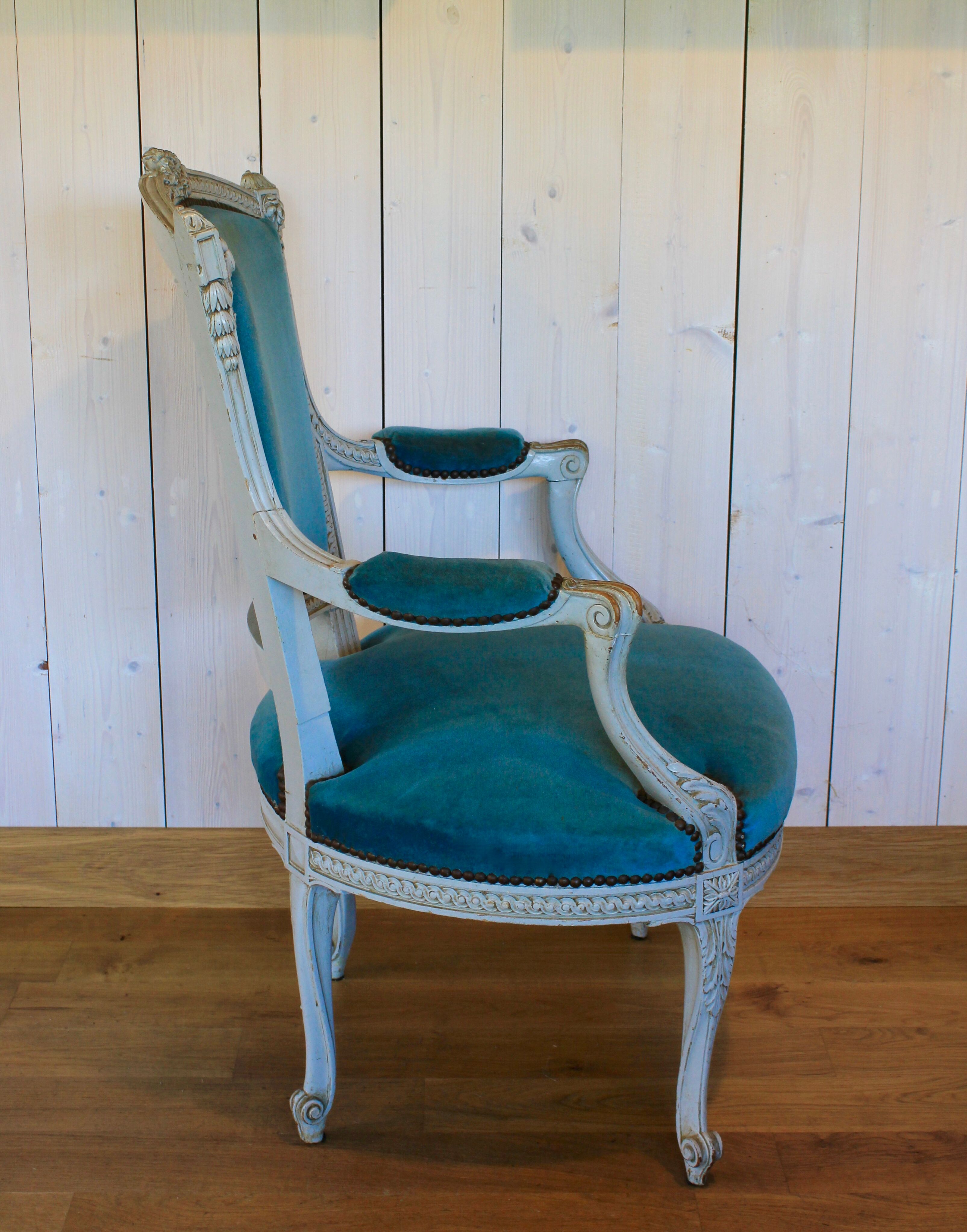 Patinated Louis XV style armchairs (pair or individual)