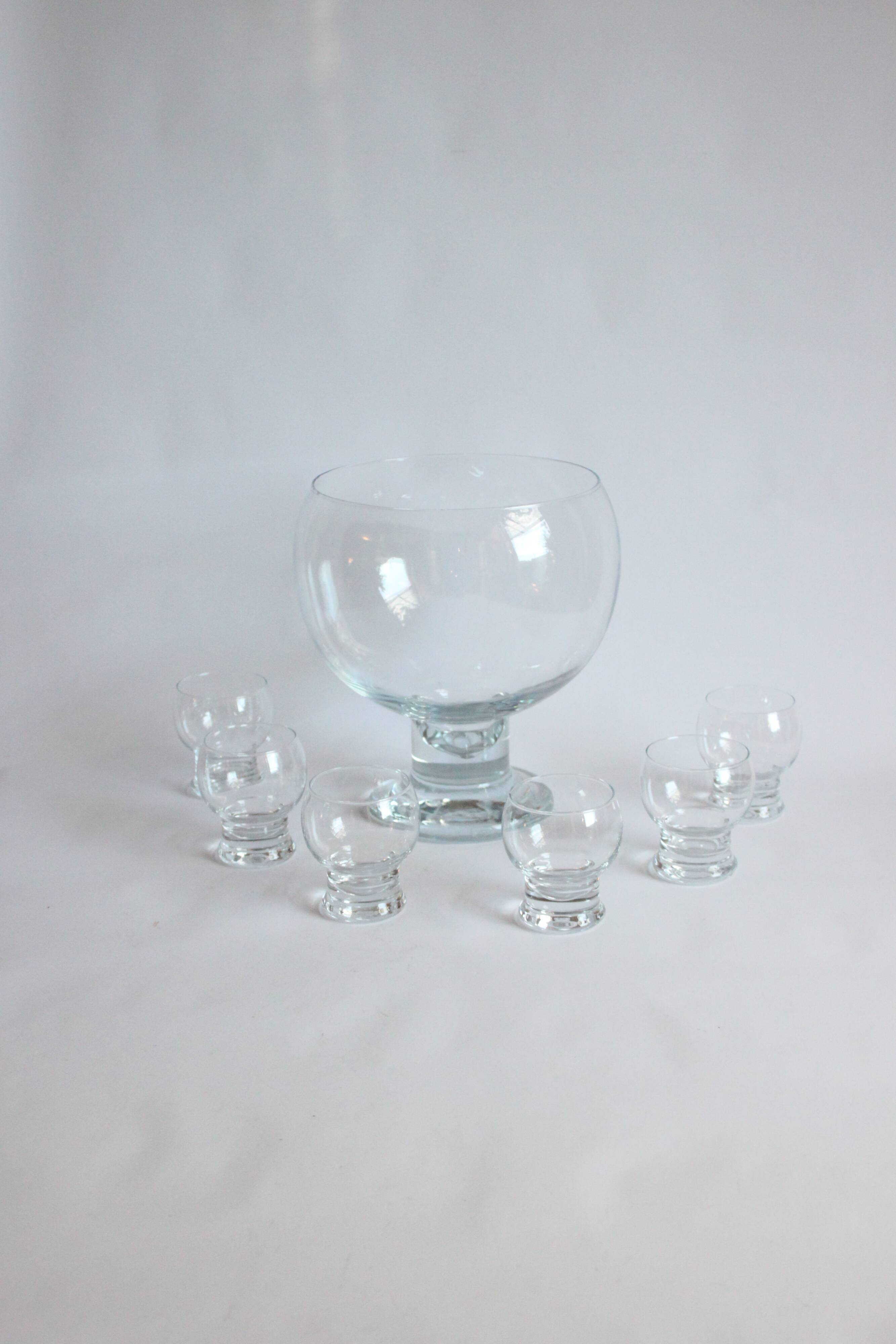 Glass Punch Bowl By Erkkitapio Siiroinen For Riihimaen Lasi, Finland 1970S