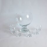Glass Punch Bowl By Erkkitapio Siiroinen For Riihimaen Lasi, Finland 1970S