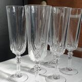 Six flûtes à champagne en cristal
