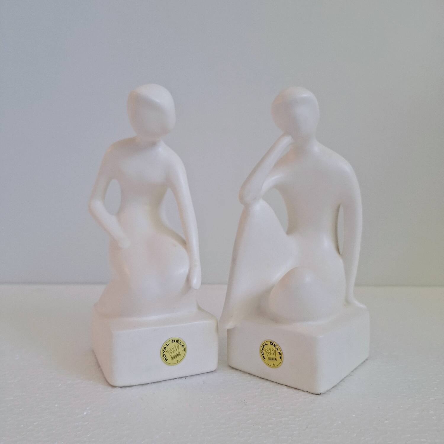 Mid-century figurative bookends by Royal Delf