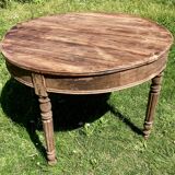 Antique round folding table - stripped - ideal for small spaces