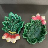 Pair of “Radis” barbotine dishes in Vallauris