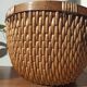 Vintage woven rattan basket - Traditional Asian wickerwork