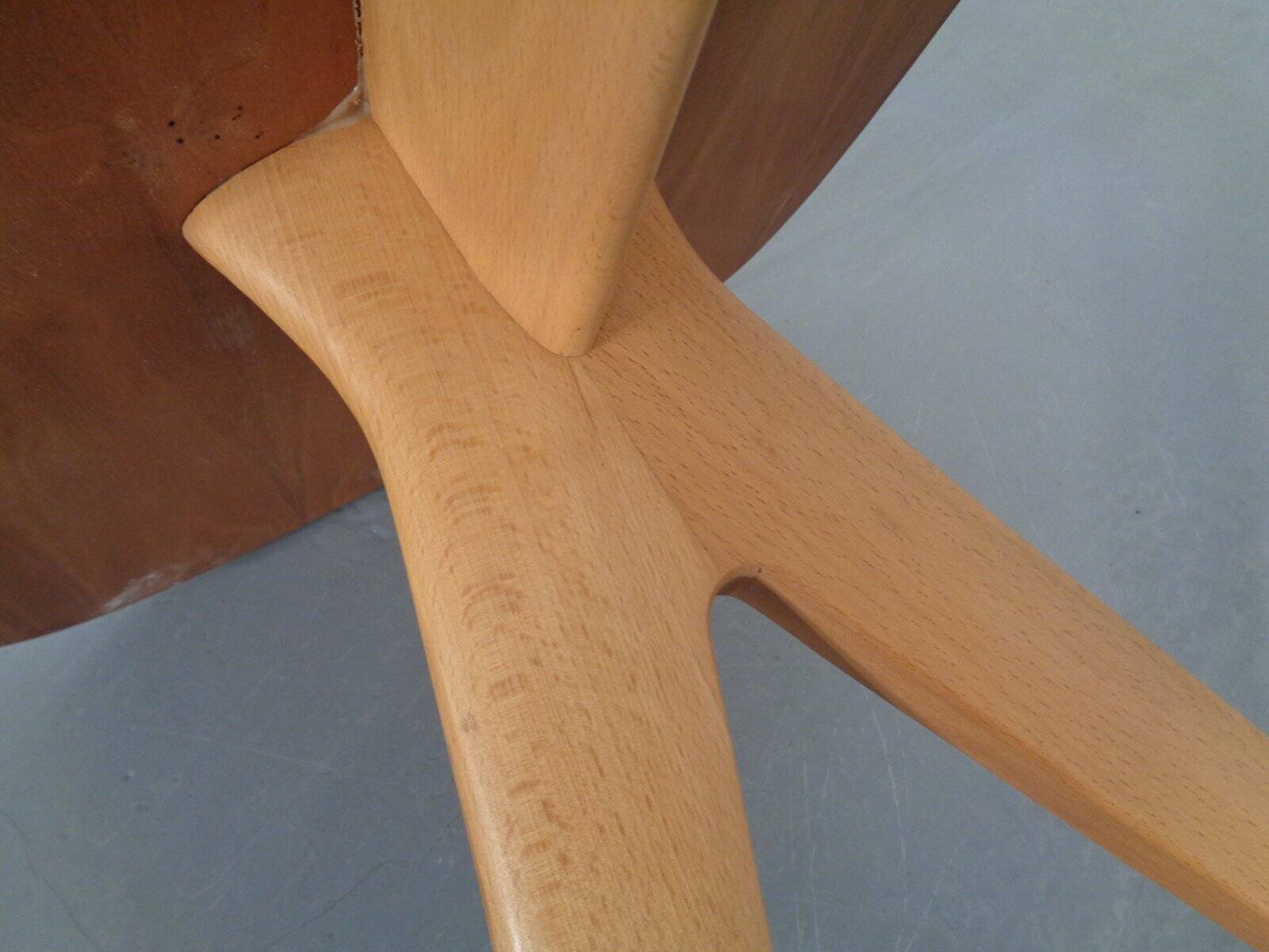 Italian Beech Side Table, 1960s