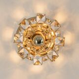 Pair of wall sconces in gilded crystal by Palwa, Germany, 1960s.