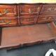 Crossbow commode in solid cherry wood, Louis XV style with marble top.