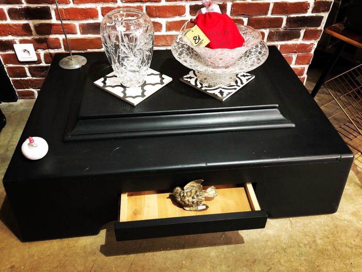 Japanese coffee table "teppanyaki" black