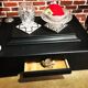 Table basse japonaise « teppanyaki » noire