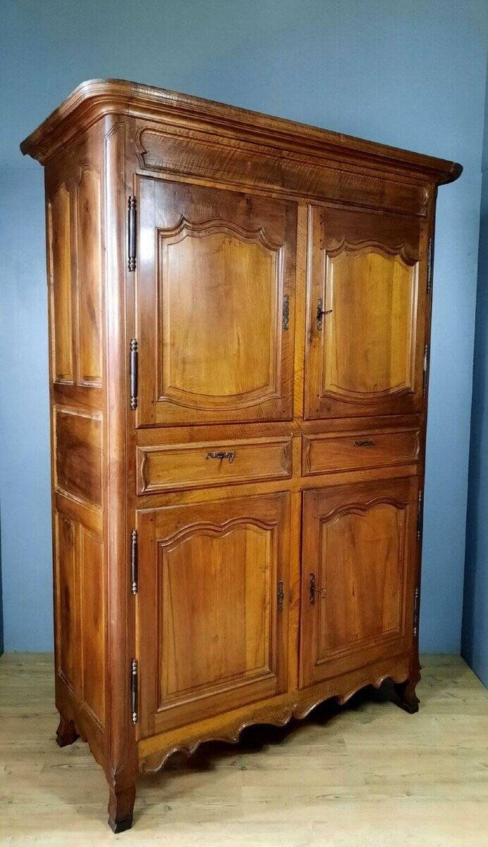 Four-Door Wardrobe from the Louis XV Period in Walnut