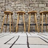 Set of 4 vintage 1970s bar stools