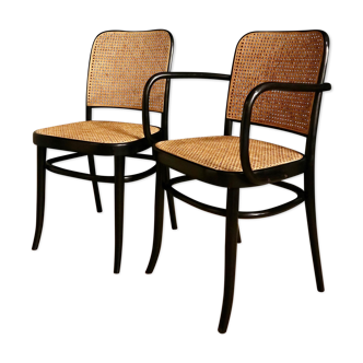 Lot an armchair and chair 811 Josef Hoffmann Thonet Prague