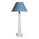 Obelisk lamp with stone effect & deep blue-grey shade, circa 1980.