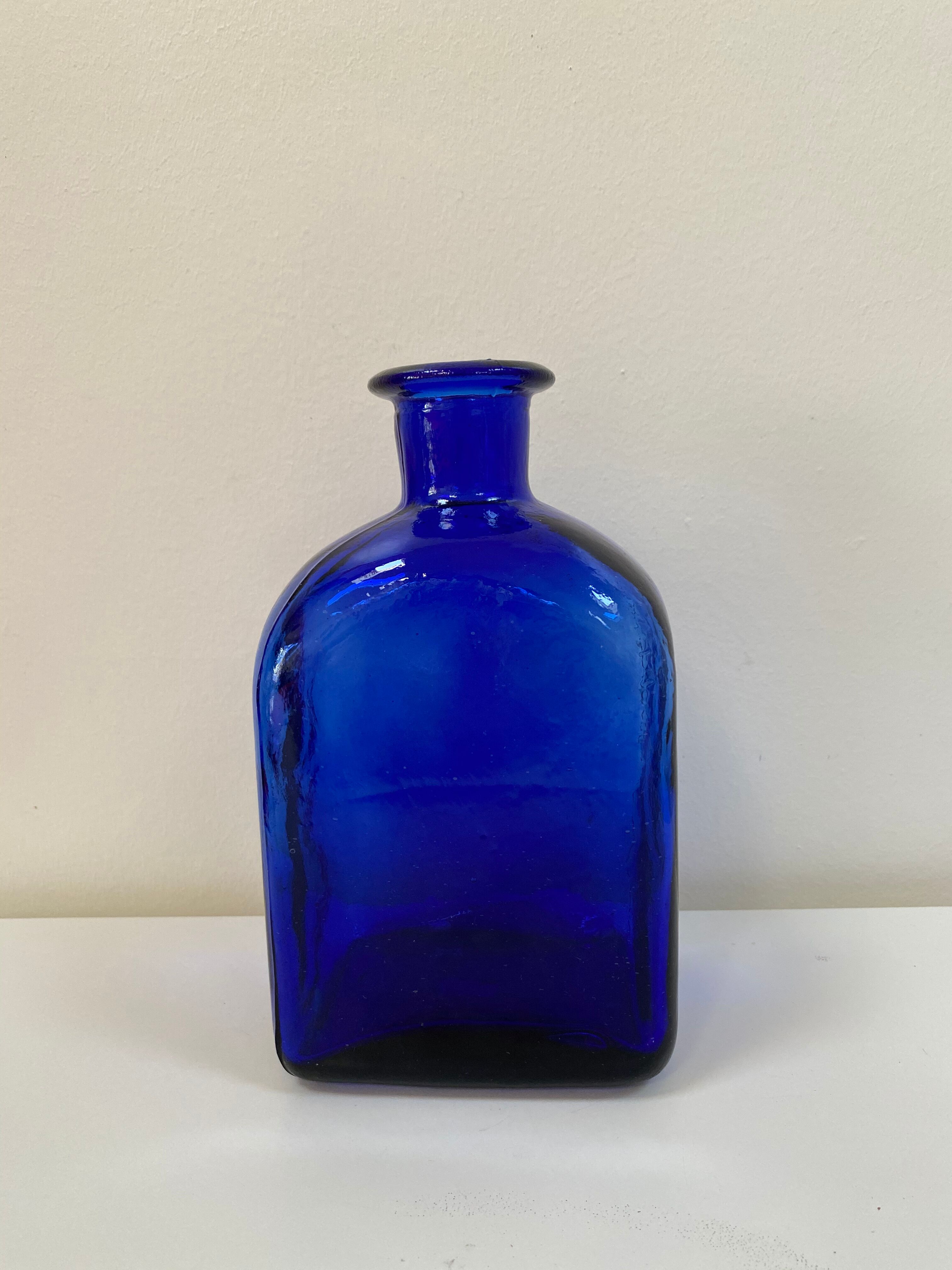 Cobalt blue glass vase bottle