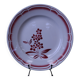 Plat rond fleurs rouge Badonviller
