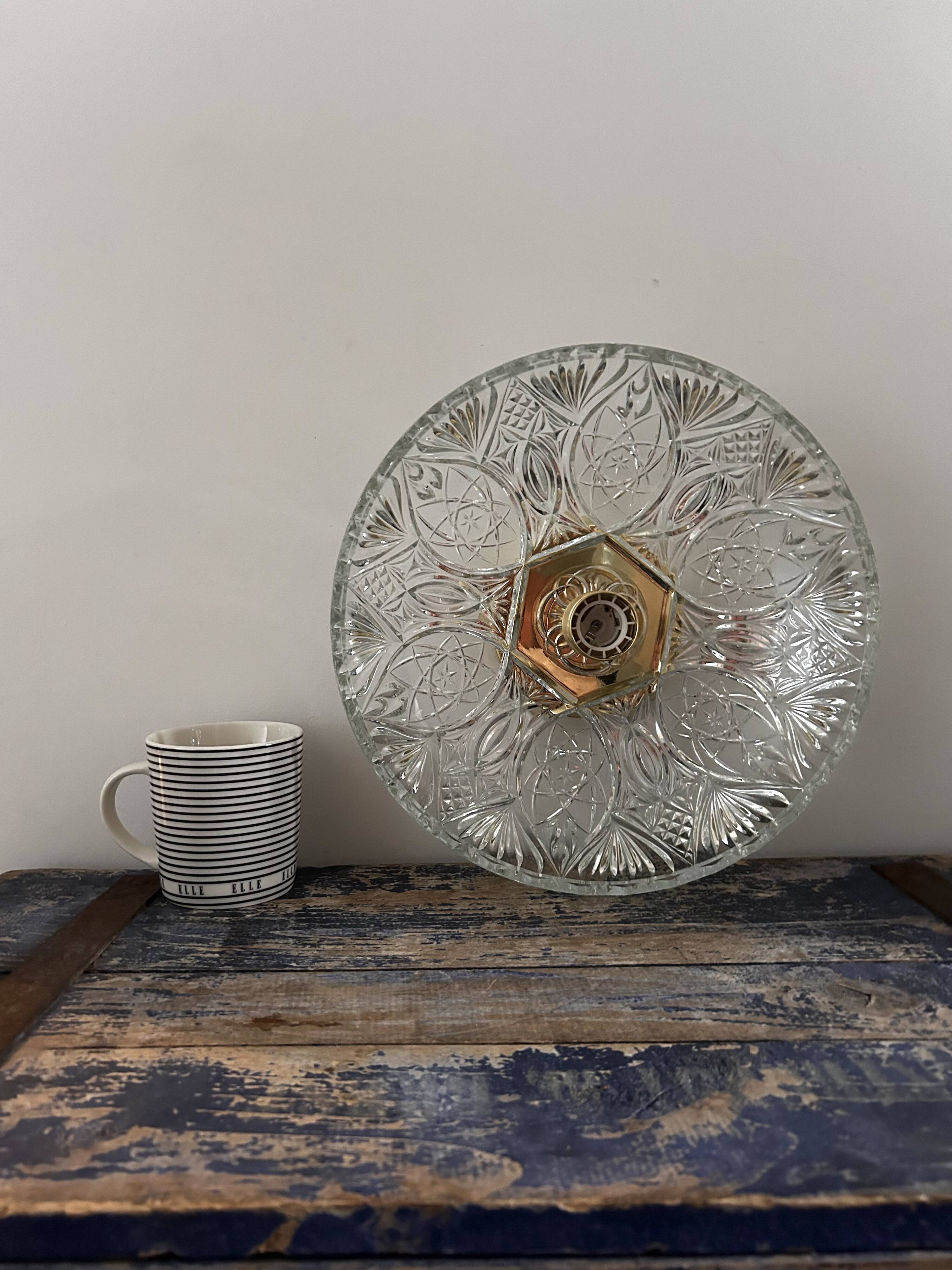 Large chiseled glass wall light