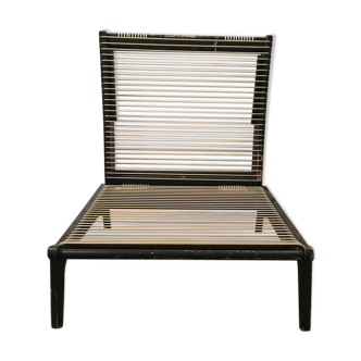 Armchair bed sleeper bed teak day Georges Tigien 50s