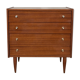Scandinavian vintage chest of drawers with 4 exotic teak-style wooden drawers 1950 1960