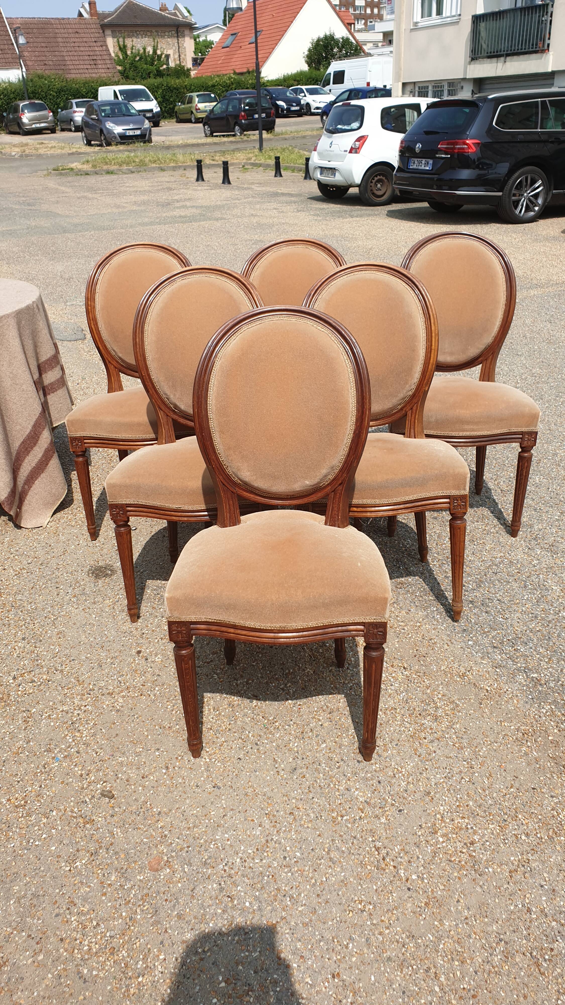 6 Louis XVI medallion chairs