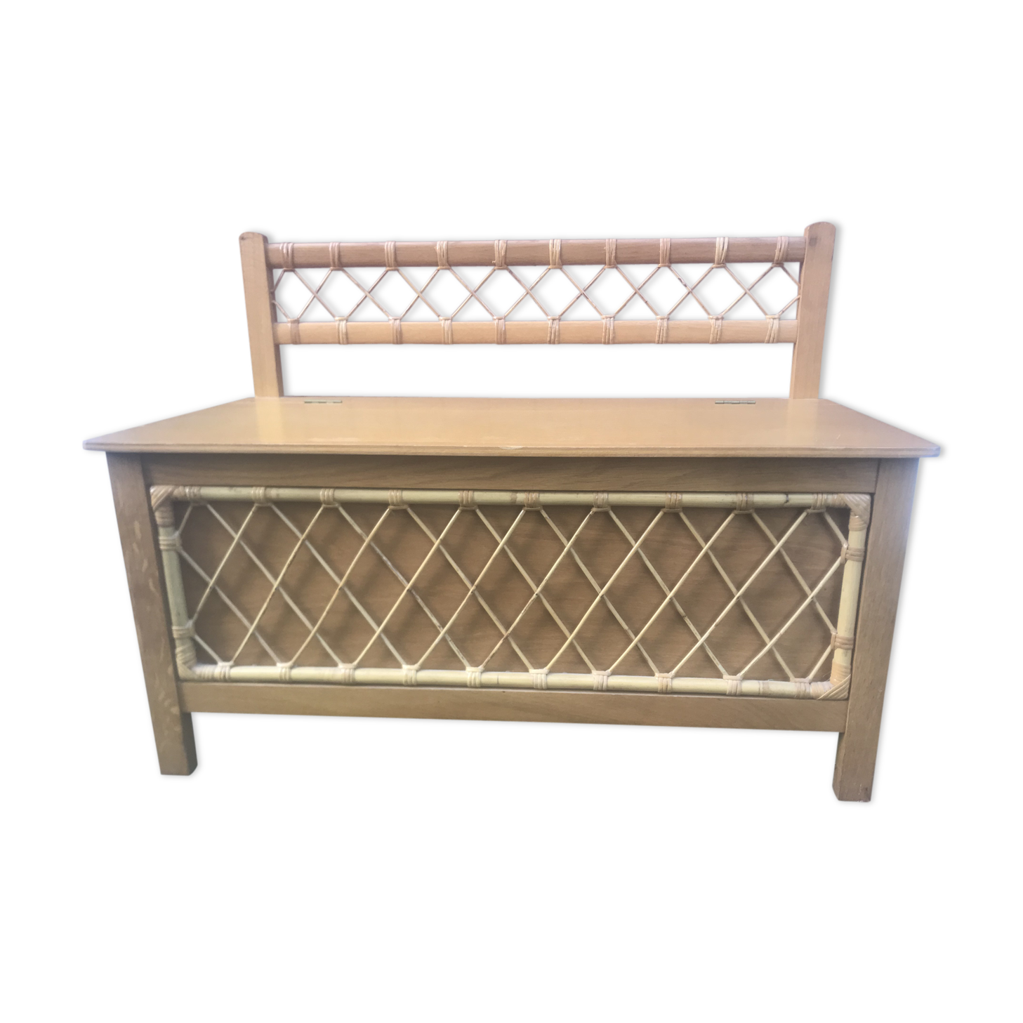 Rattan vintage toy chest