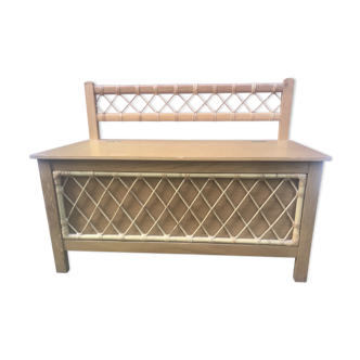 Rattan vintage toy chest