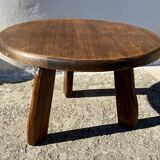 Vintage 1950s Brutalist Tripod Round Coffee Table