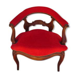 Fauteuil velours rouge