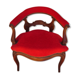 Fauteuil velours rouge