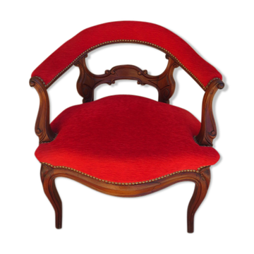 Fauteuil velours rouge