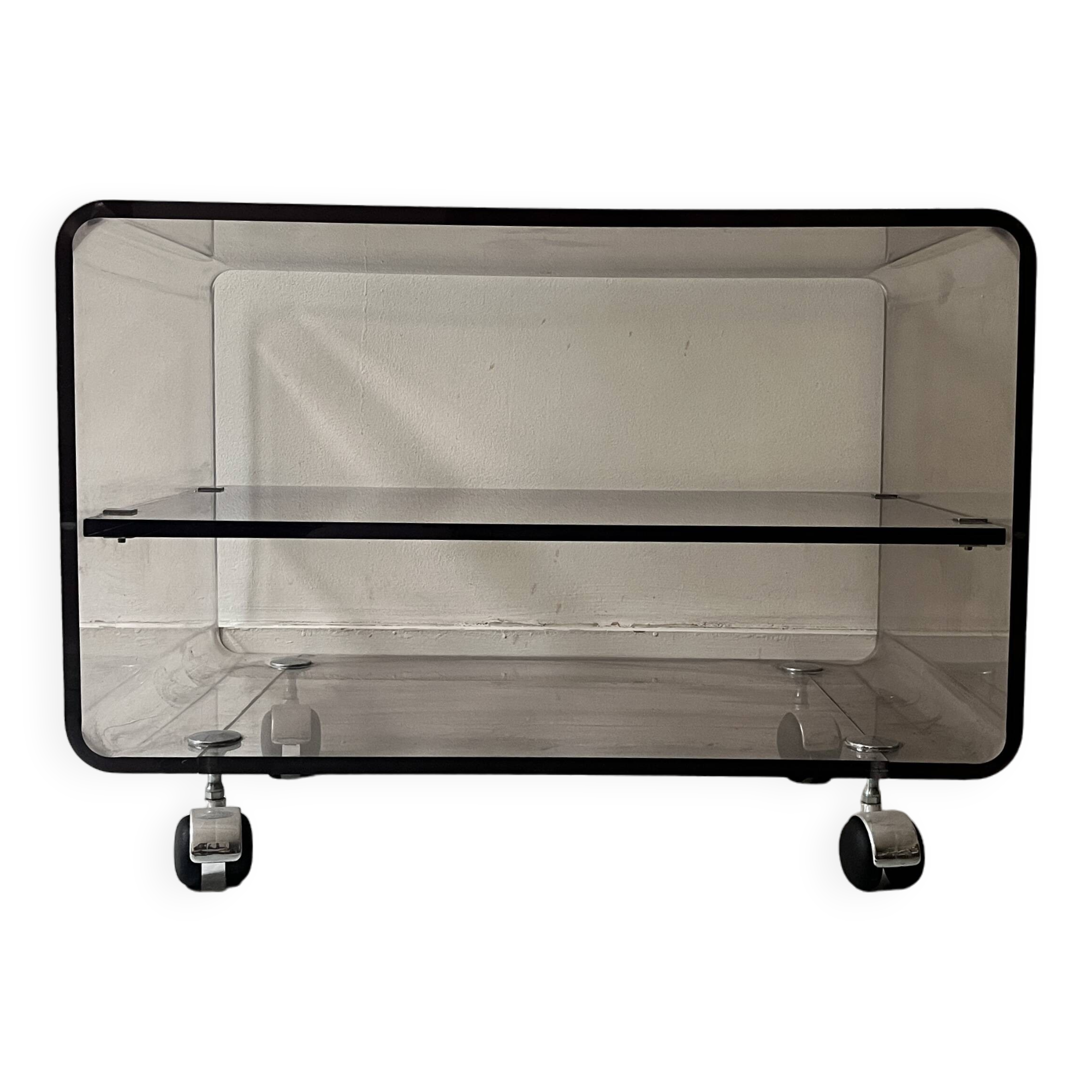 Hi-fi cabinet / coffee table in plexiglass by David Lange, France 1970