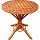 Ensemble de jardin vintage en rotin tressé –table ronde et 4 fauteuils