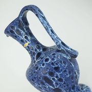 Large vintage kreutz-keramik 1960s 70s vase jug model 228 fat lava drip glaze intense blue