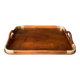 Old tray in wood and brass