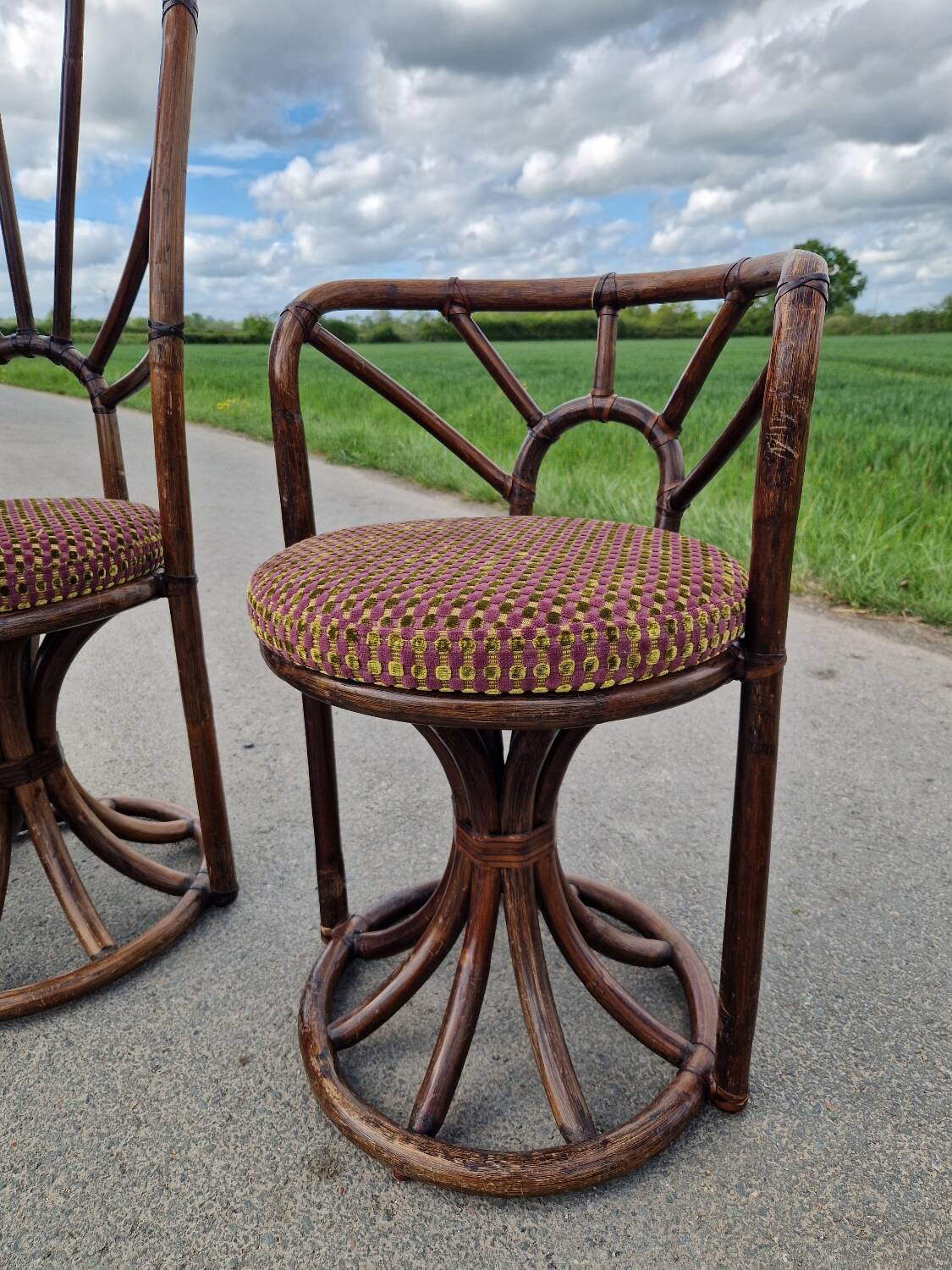 1970s bamboo living room set