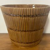 Old Saint Clément B Letalle flower pot imitation bamboo vintage ceramic