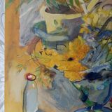 Contemporary floral composition signed