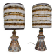 Pair of bedside lamps by Jean-Claude Courjault, ceramic, 1970s.