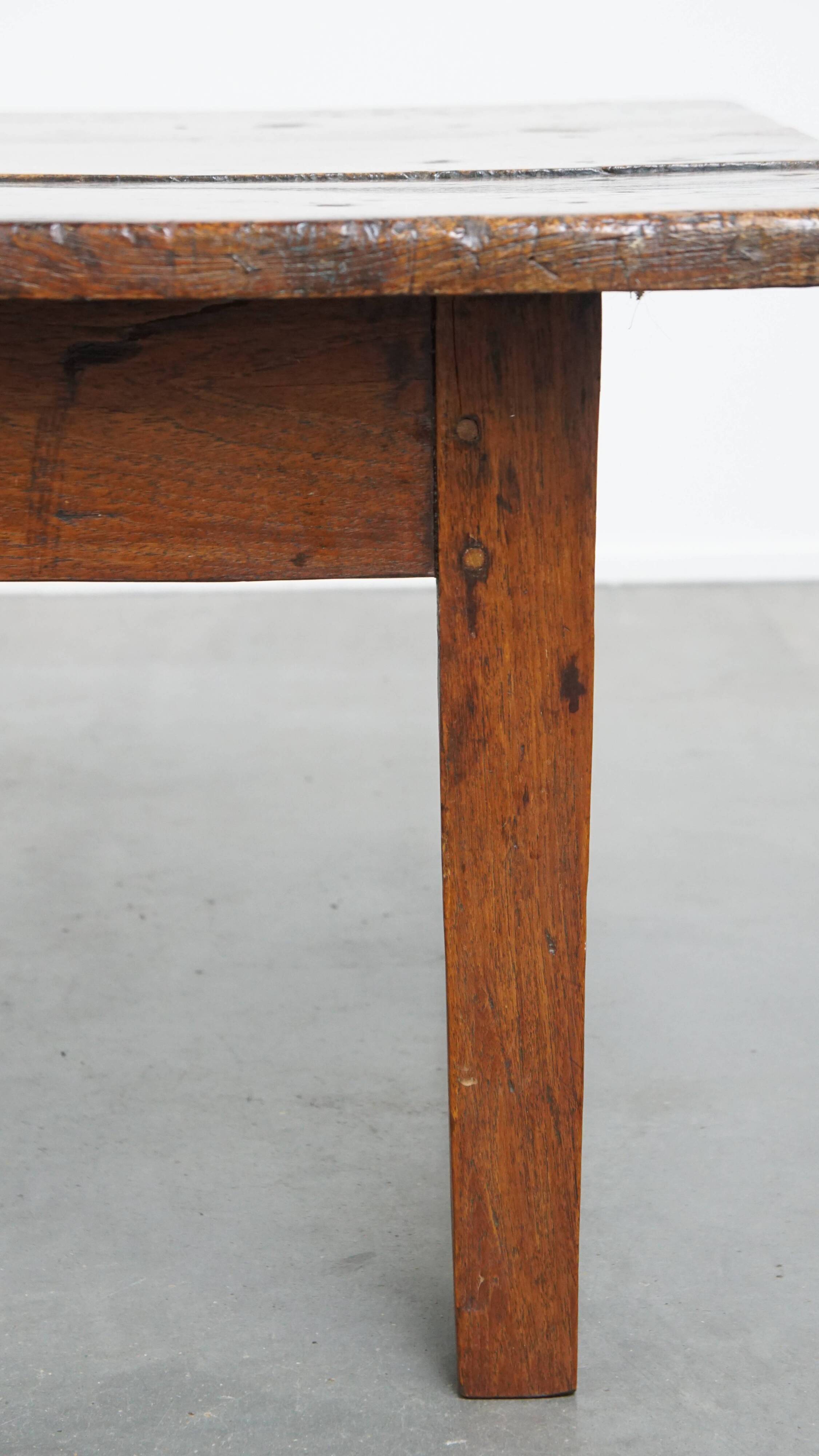 Antique Coffee Table Made of Chestnut Wood from the Early 19th Century