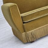 1970s, Danish 3-seater sofa, original light green furniture velour.